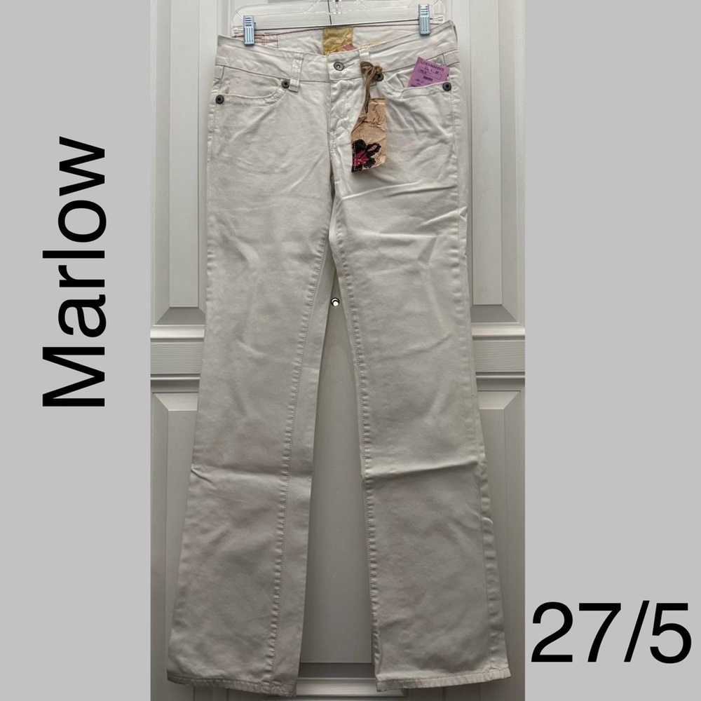 Marlow vintage original jeans, white low rise, size 27/5, new with tags